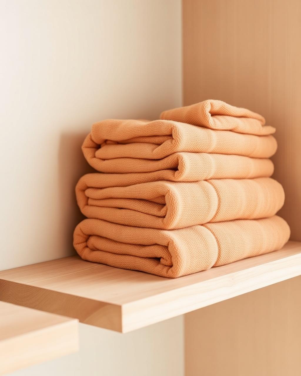 Folded warm towels